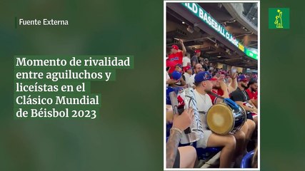 Momento de rivalidad entre aguiluchos y liceístas en el Clásico Mundial de Béisbol 2023