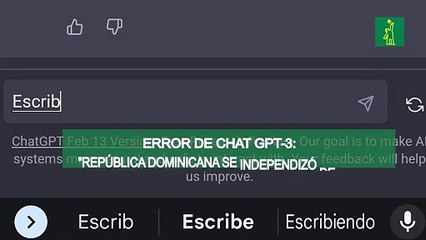 Error de Chat GPT-3: "República Dominicana se independizó de España"