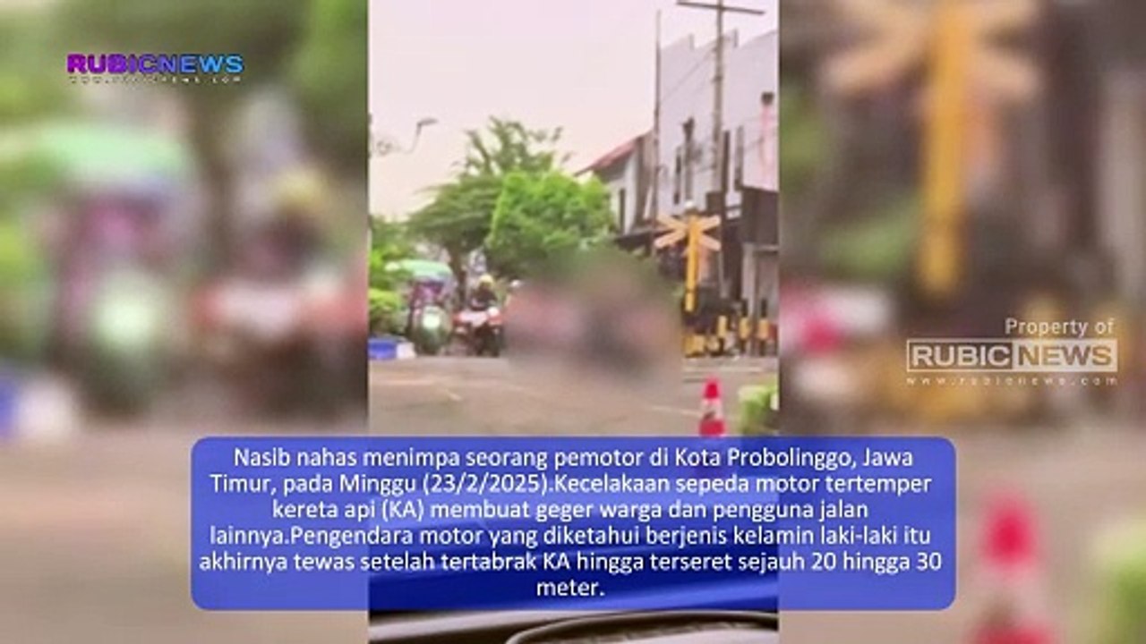 Sengaja Berhenti di Perlintasan Saat Kereta Api Hendak Melintas, Pemotor di Kota Probolinggo Tewas di Lokasi Kejadian