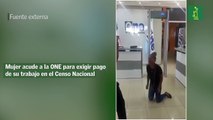 Mujer acude a la ONE para exigir pago de su trabajo en el Censo Nacional