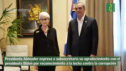 Presidente Abinader expresa a subsecretaria su agradecimiento con el presidente Biden por reconocimiento a la lucha contra la corrupción