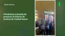 Peledeístas tratando de penetrar al Palacio de Justicia de Ciudad Nueva