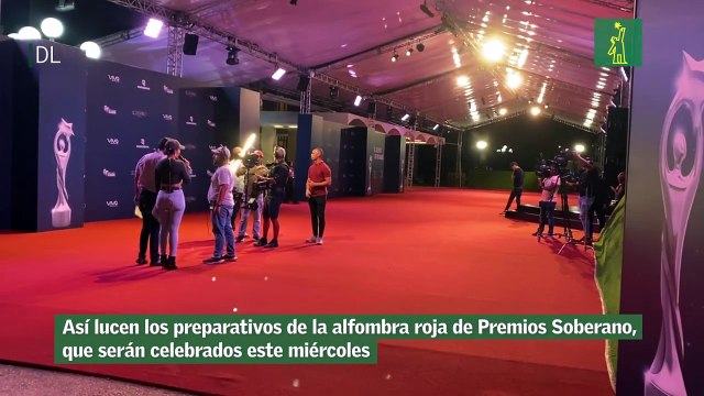 Así lucen los preparativos de la alfombra roja de Premios Soberano, que serán celebrados este miércoles