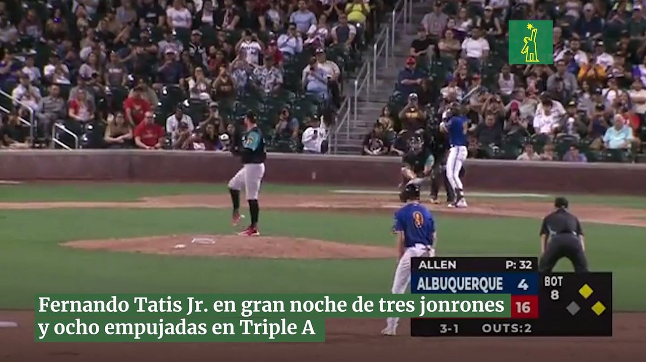 Fernando Tatis Jr. en gran noche de tres jonrones y ocho empujadas en Triple A