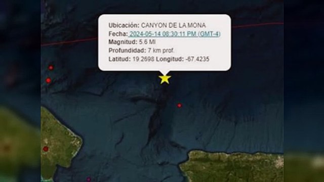 Actualización de la magnitud de temblor que se sintió en RD