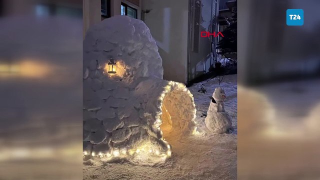 Eskimolara özenip iglo ev yaptılar