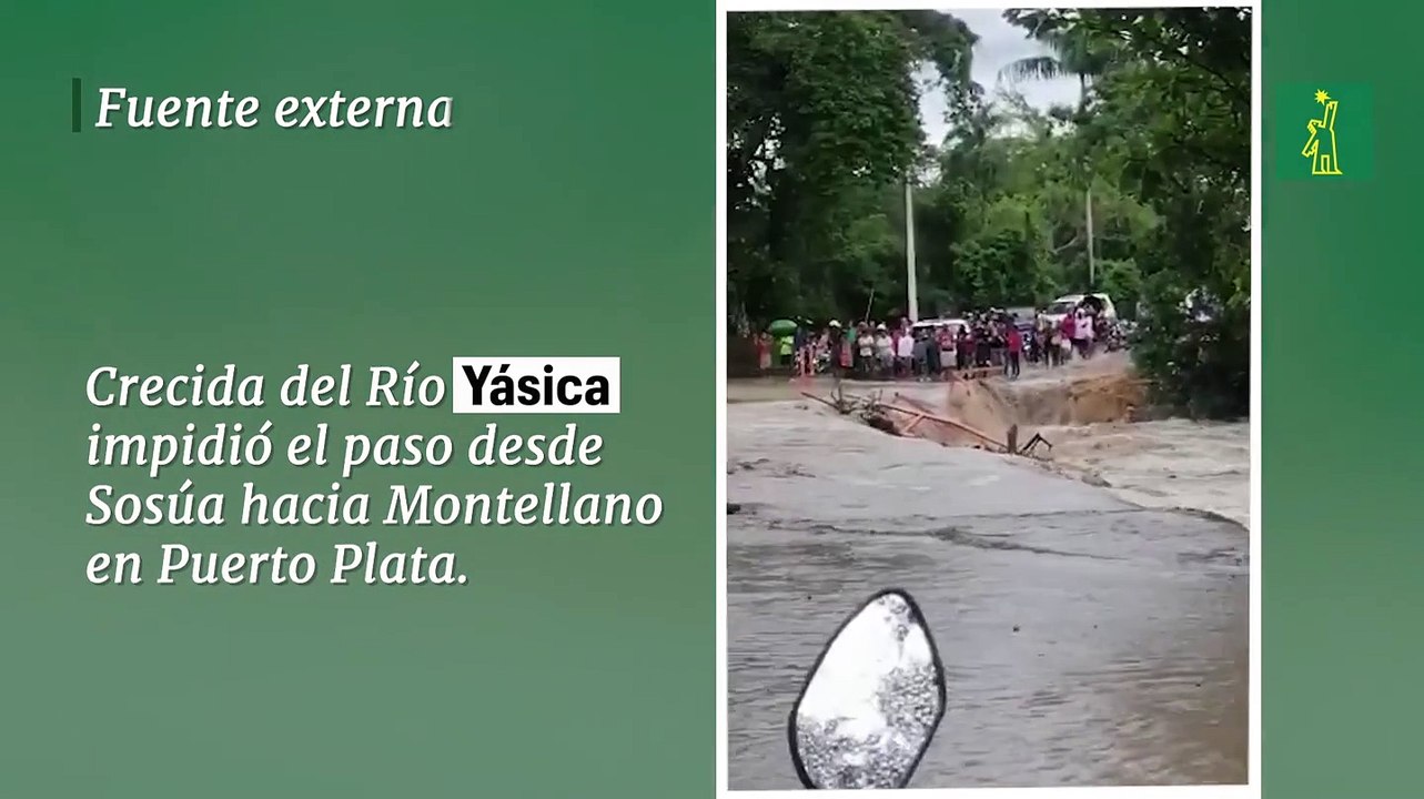 Crecida del Río Yásica impidió el paso desde Sosúa hacia Montellano en Puerto Plata.