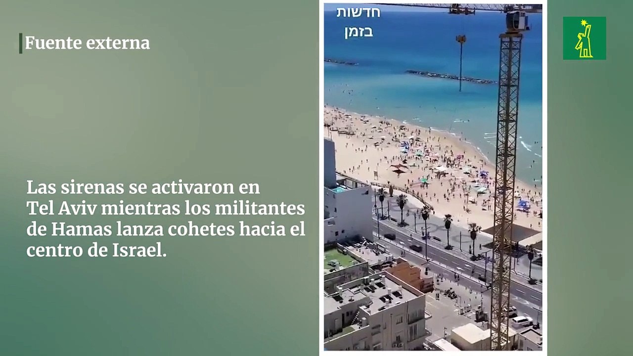 Las sirenas se activaron en  Tel Aviv mientras los militantes  de Hamas lanza cohetes hacia el  centro de Israel