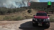 El incendio a las afueras de Atenas sigue descontrolado y quema las primeras casas