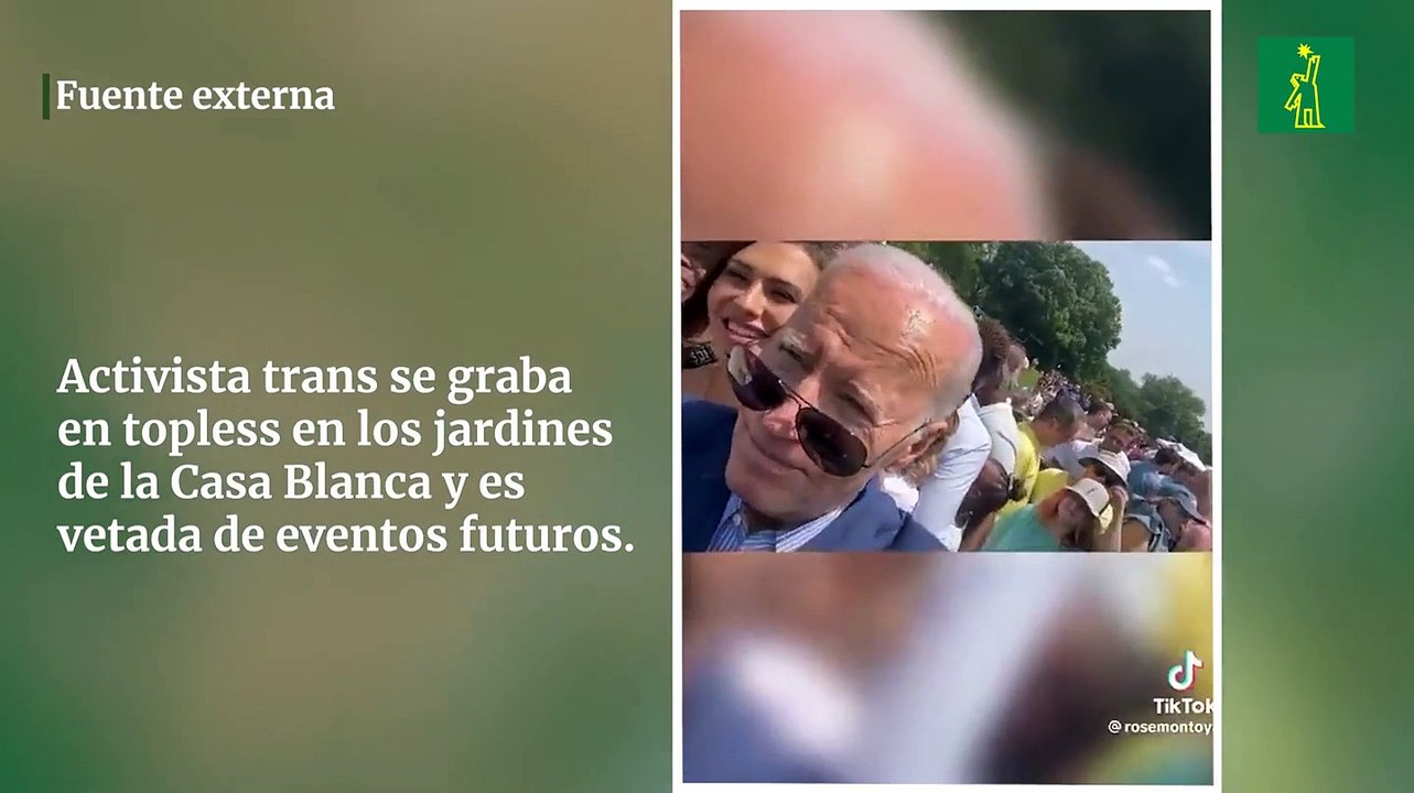 Activista trans se graba en topless en los jardines de la Casa Blanca y es vetada de eventos futuros