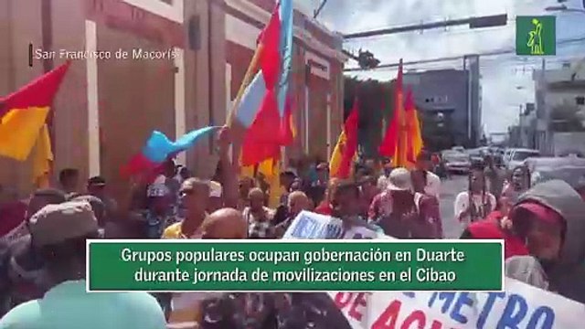 Grupos populares ocupan gobernación en Duarte durante jornada de movilizaciones en el Cibao