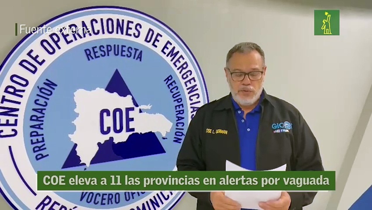 COE eleva a 11 las provincias en alertas por vaguada