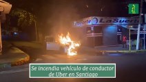 Se incendia vehículo de conductor de Uber en Santiago