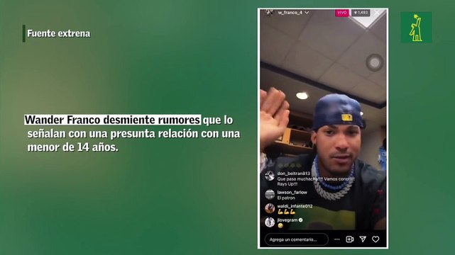 Wander Franco desmiente rumores que lo señalan con una presunta relación con una menor de 14 años.