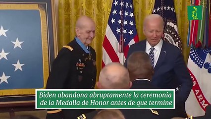 Biden abandona abruptamente la ceremonia de la Medalla de Honor antes de que termine