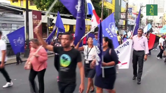 Cientos de panameños marchan para exigir un referéndum sobre contrato minero