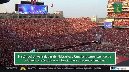 ¡Histórico! Universidades de Nebraska y Omaha jugaron partido de voleibol con récord de asistencia para un evento femenino