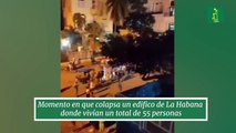 Momento en que colapsa un edifico de La Habana  donde vivían un total de 55 personas
