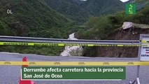 Derrumbe afecta carretera hacia la provincia San José de Ocoa
