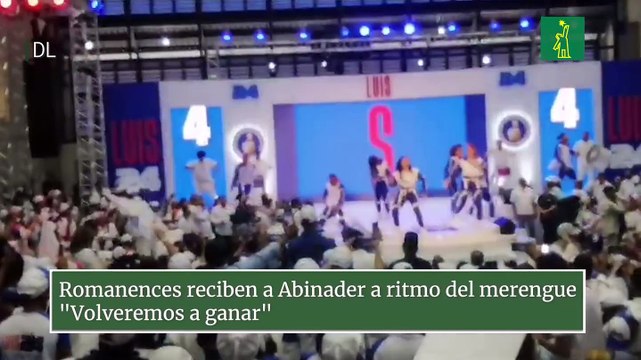 Romanences reciben a Abinader a ritmo del merengue Volveremos a ganar