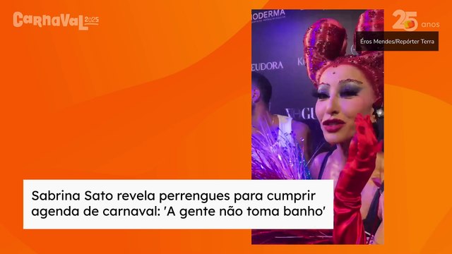 Sabrina Sato revela perrengues para cumprir agenda de carnaval: 'A gente não toma banho'