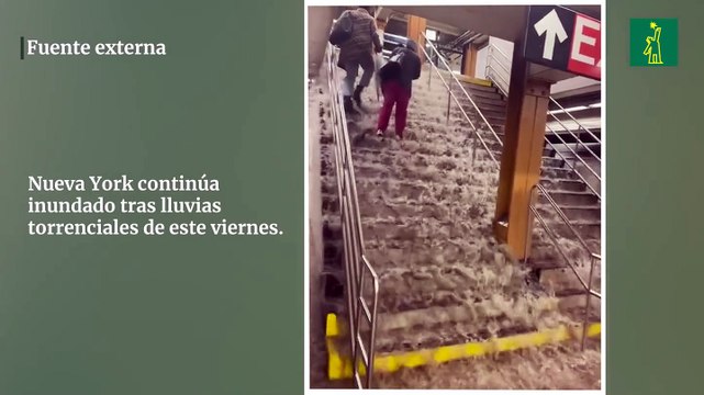 Nueva York continúa inundado tras lluvias torrenciales de este viernes