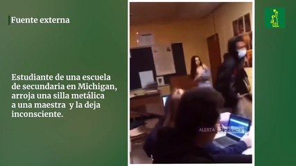 Estudiante de una escuela  de secundaria en Michigan,  arroja una silla metálica  a una maestra  y la deja  inconsciente