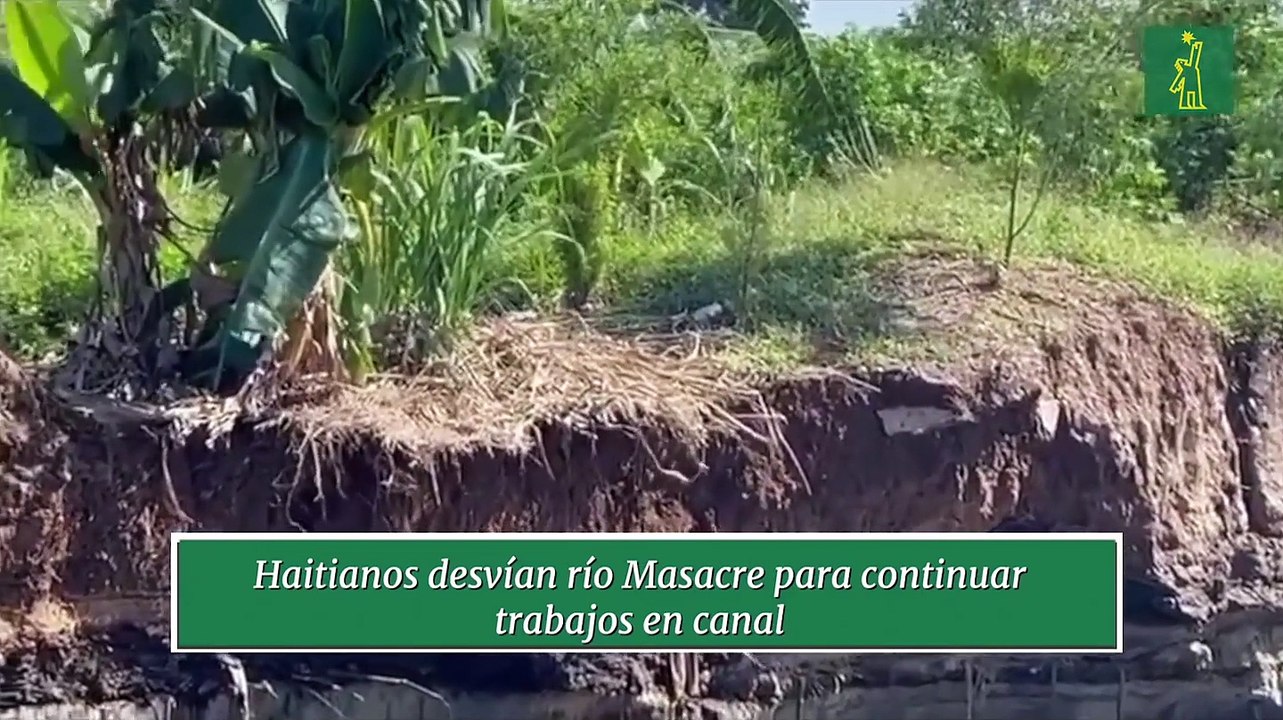 Haitianos desvían río Masacre para continuar trabajos en canal