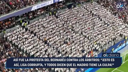 Así fue la protesta del Bernabéu contra los árbitros: "¡Esto es así, Liga corrupta, y todos dicen que el Madrid tiene la culpa!"
