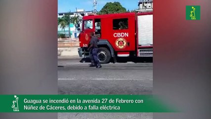 Se incendia guagua de concho en la Av. 27 de febrero