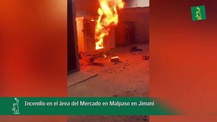 Incendio en el area del Mercado en Malpaso en Jimani