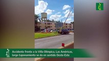 Accidente frente a la Villa Olímpica, Las Américas. El largo taponamiento se da en sentido Oeste-Este