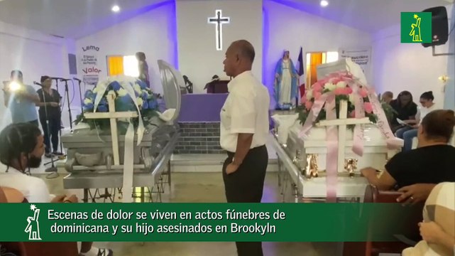 Escenas de dolor se viven en actos fúnebres de dominicana y su hijo asesinados en Brookyln