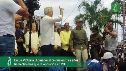 En La Victoria, Abinader dice que en tres años ha hecho más que la oposición en 20