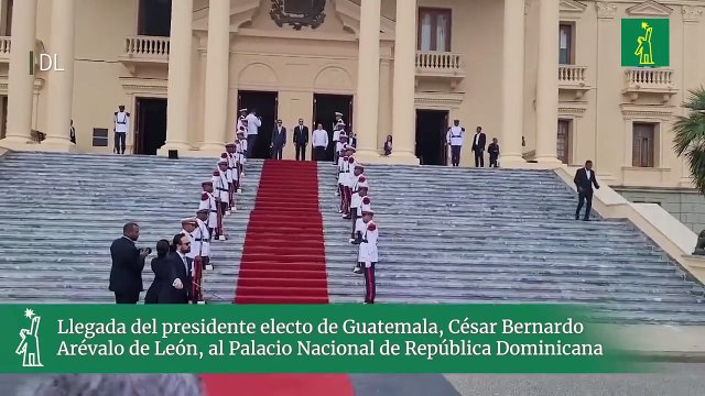 Llegada del presidente electo de Guatemala, César Bernardo Arévalo de León, al Palacio Nacional de República Dominicana