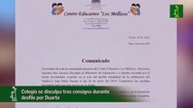Colegio se disculpa tras consigna durante desfile por Duarte