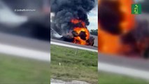 Dos muertos al estrellarse un jet privado contra una autopista en Florida