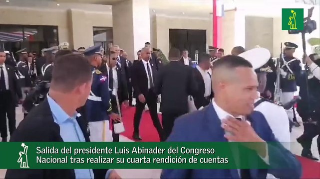 Salida del presidente Luis Abinader del Congreso Nacional tras realizar su cuarta rendición de cuentas