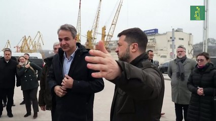 Bombardeos rusos sacuden Odesa durante visita de presidente ucraniano y primer ministro griego