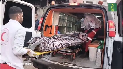 Media Luna Roja recupera los cuerpos de varios palestinos fallecidos tras un ataque israelí