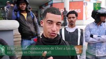 El reclamo de conductores de Uber a las afueras de su oficina en Diamond Mall