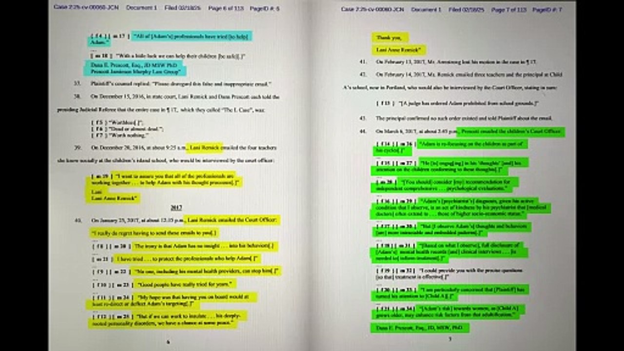 Federal Lawsuit alleging Mental Illness Exploitation by Lawyers Dana Prescott and Lani Remick, Maine Courts - Dana Prescott and Lani Anne Remick made over 177 false mental illness statements to courts, exploiting mental illness stigma: Allegations