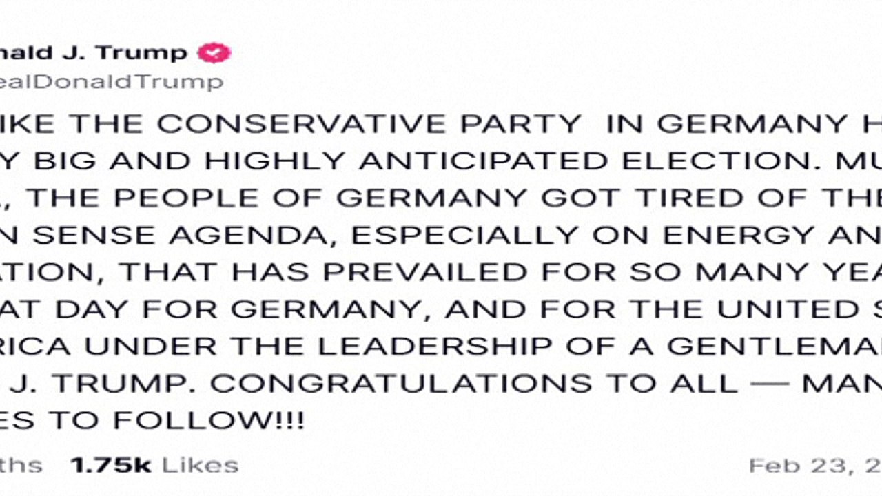 Trump: Ausgang der Bundestagswahl "großer Tag für Deutschland"