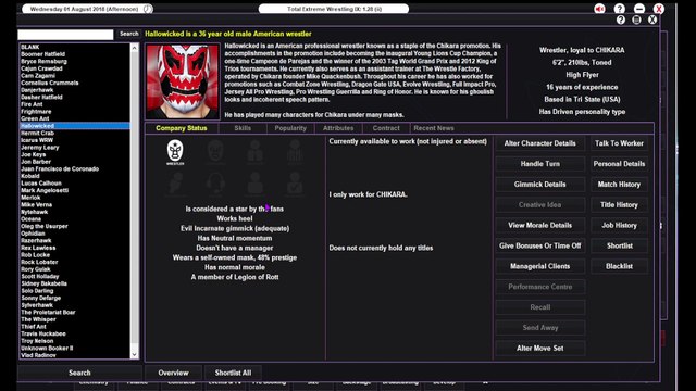 TEW IX 2018 8 Way Warfare Save #0 Looking At The Starting Rosters