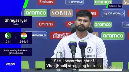 Iyer hails Kohli's mindset after century knock against Pakistan