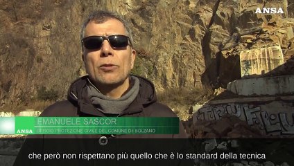 Consolidamento della roccia sopra la citta' di Bolzano