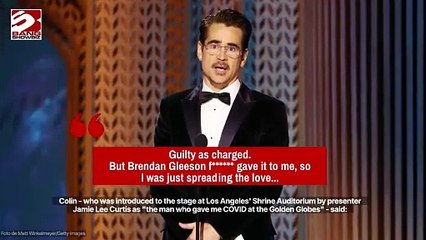 Colin Farrell gave a 'cheesy' speech about the spirit of support and collaboration as he picked up a SAG Award