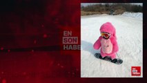 Kayak yapan minik kız çocuğunun tatlılığı