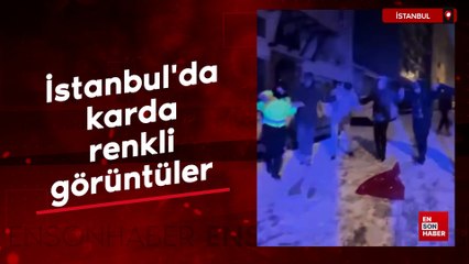 İstanbul'da karda renkli görüntüler