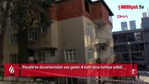 Pendik'te duvarlarından ses gelen 4 katlı bina tahliye edildi